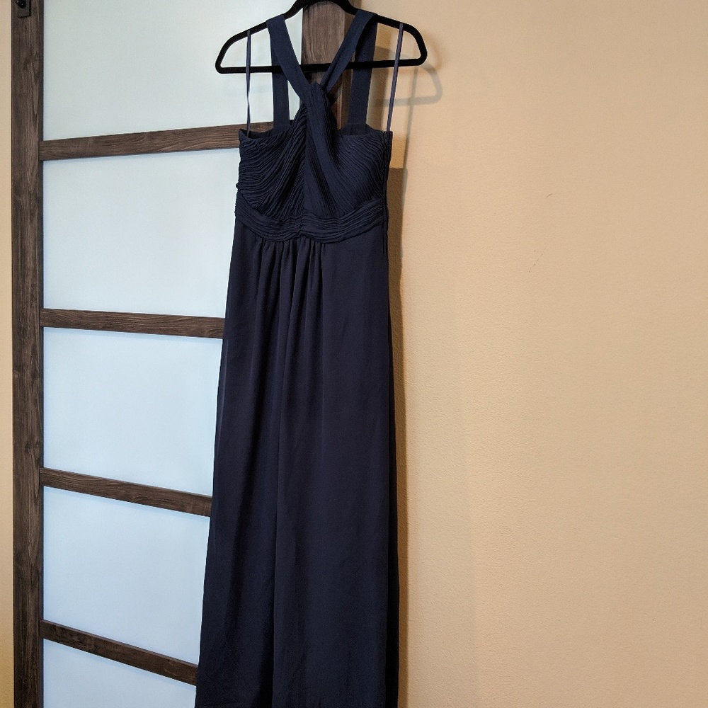 Bridesmaid Tevolio Double-Strap Long Navy Dress
